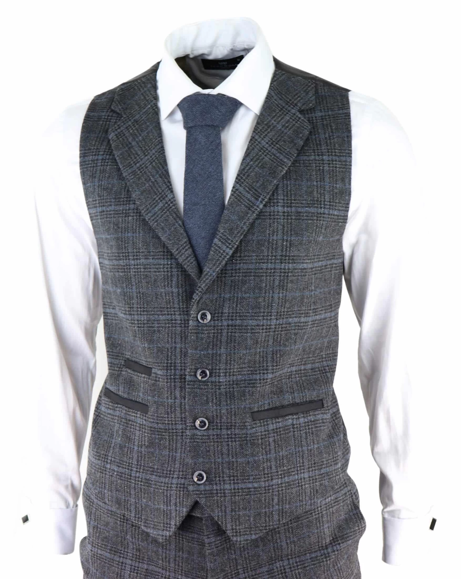 Men’s Grey Tartan Check 3 Piece Suit - Image 4