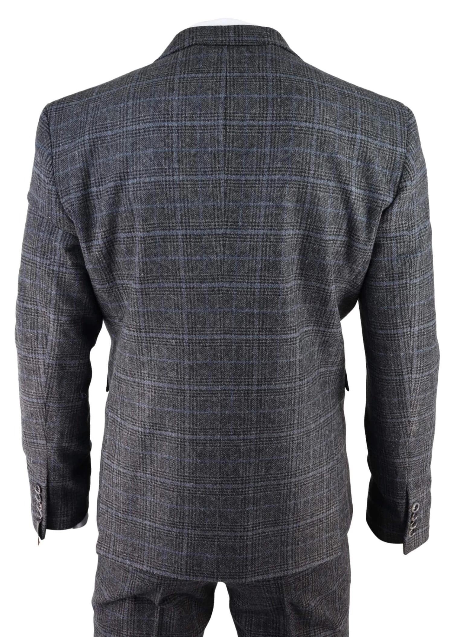 Men’s Grey Tartan Check 3 Piece Suit - Image 6