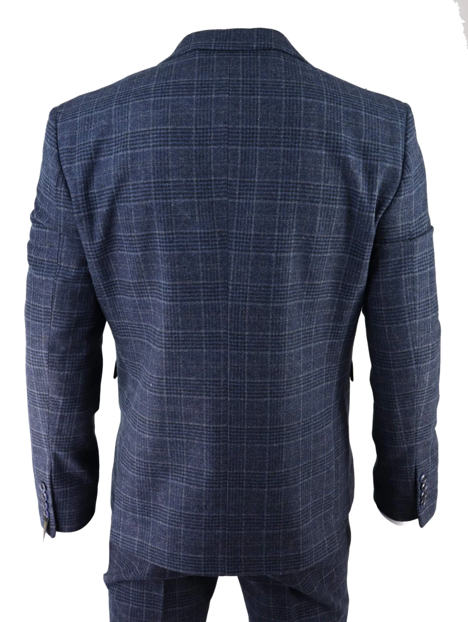 Men’s Blue Tartan Check 3 Piece Suit - Image 6