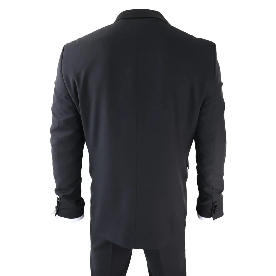 AK-22 – Men’s Double Breasted Black Tuxedo Dinner Wedding Suit - Image 6