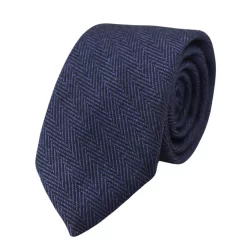 Men’s Tweed Blue Herringbone Tie & Pocket Square Set