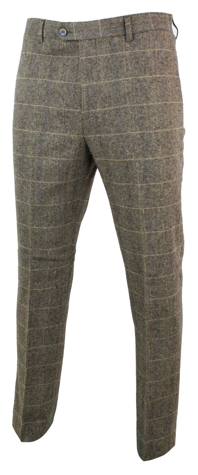 Albert – Men’s Tan Brown Tweed Trousers - Image 2
