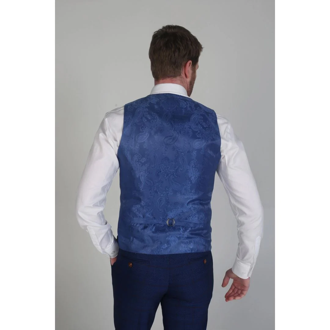 Alex – Men’s Navy Waistcoat - Image 2