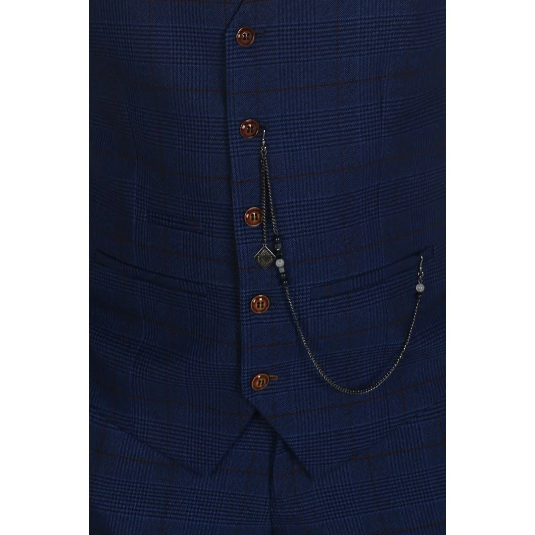 Alex – Men’s Navy Waistcoat - Image 3