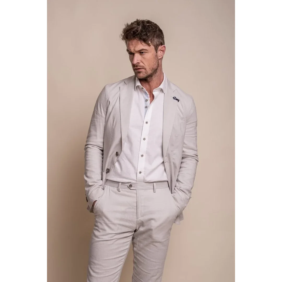Alvari – Men’s Grey Linen Summer Blazer - Image 2