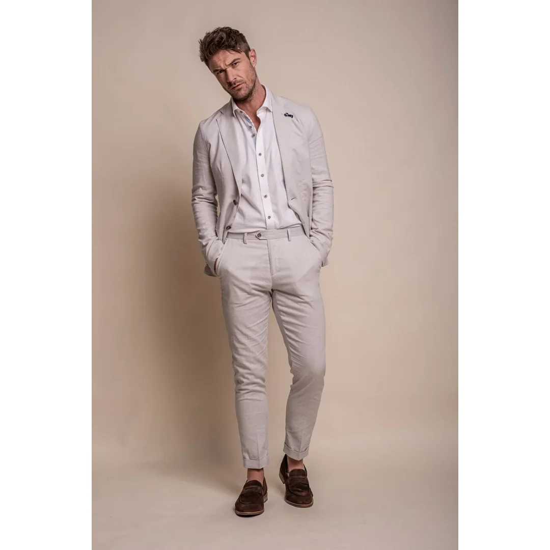 Alvari – Men’s Grey Linen Summer Blazer - Image 4