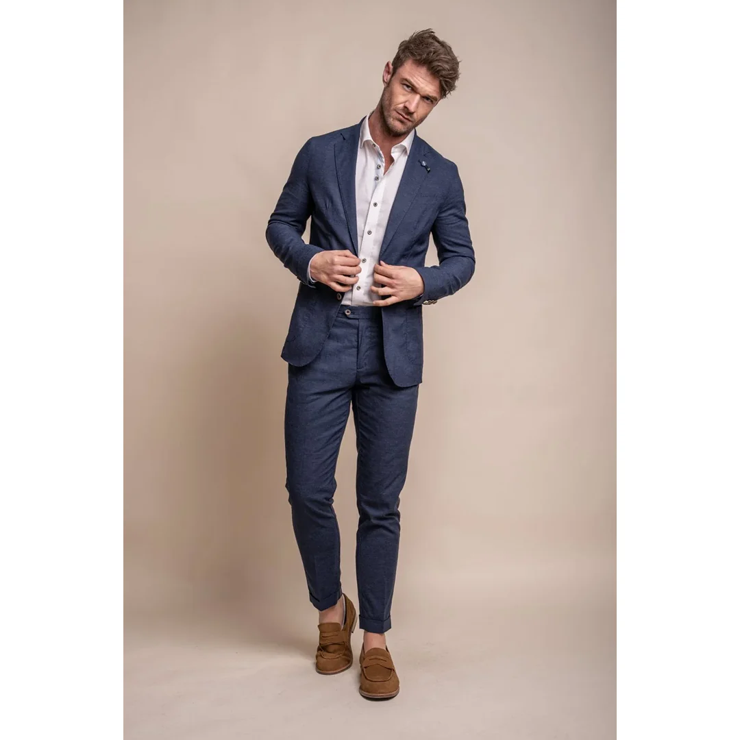Alvari – Men’s Navy Linen Summer Blazer - Image 7