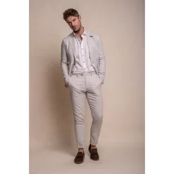 Alvari – Men’s Grey Linen Classic Summer 2 Piece Suit