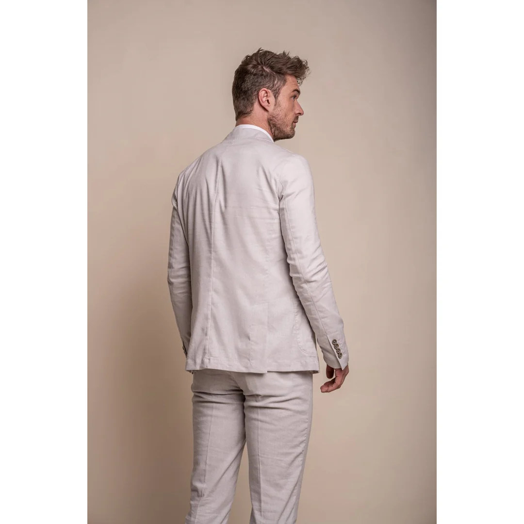 Alvari – Men’s Grey Linen Classic Summer 2 Piece Suit - Image 2