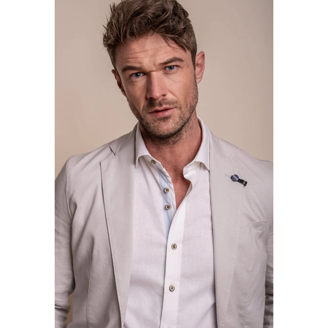 Alvari – Men’s Grey Linen Classic Summer 2 Piece Suit - Image 6