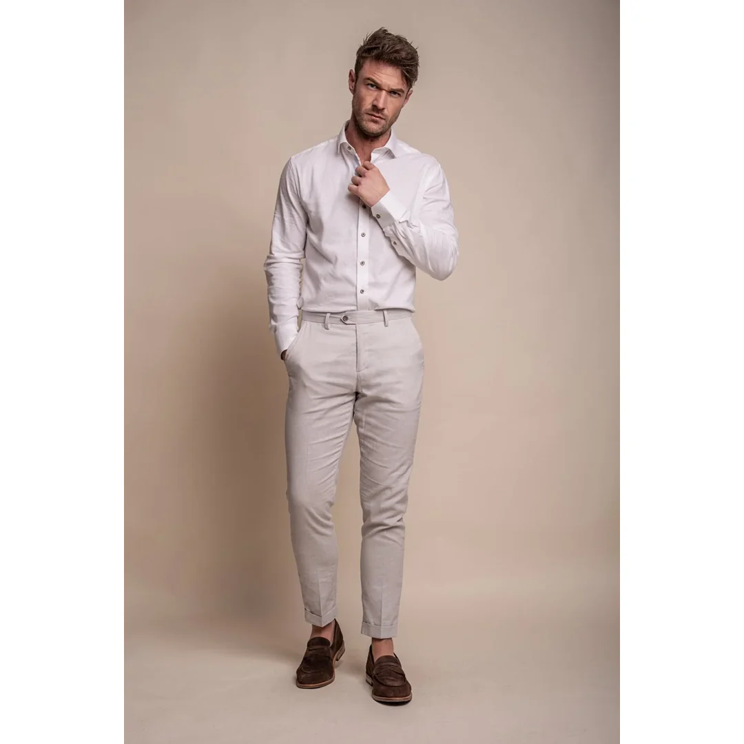 Alvari – Men’s Grey Linen Summer Trouser - Image 5