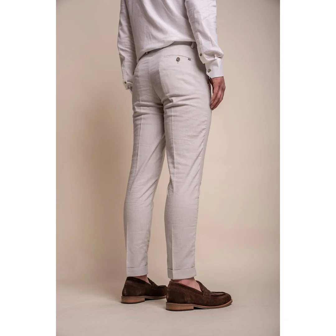 Alvari – Men’s Grey Linen Summer Trouser - Image 2