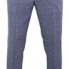Cavani Antonio – Men’s Grey-Blue Check Vintage Trousers – Regular Length