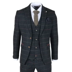 Archer – Men’s Navy Checked Herringbone Tweed Blazer
