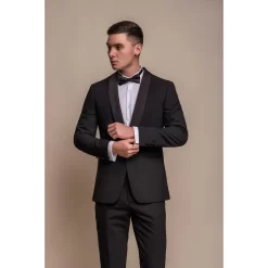 Aspen – Men’s Plain Black Tuxedo Blazer