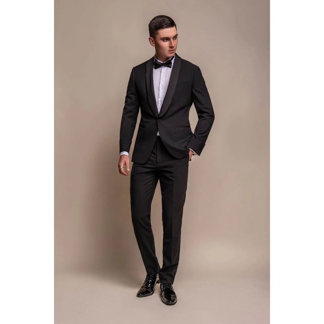 Aspen – Men’s Plain Black Tuxedo Blazer - Image 7