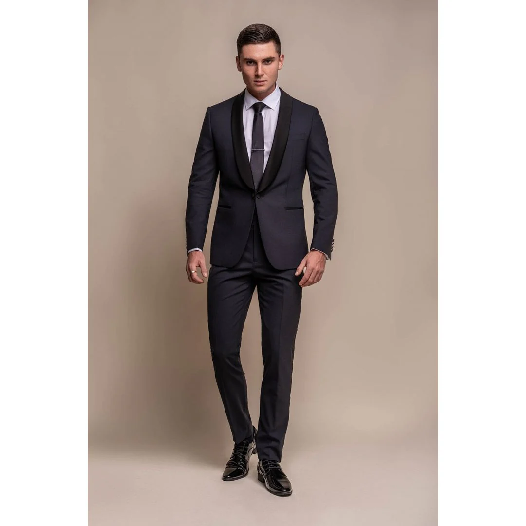Aspen – Men’s Navy Tuxedo 2 Piece Wedding Suit - Image 7