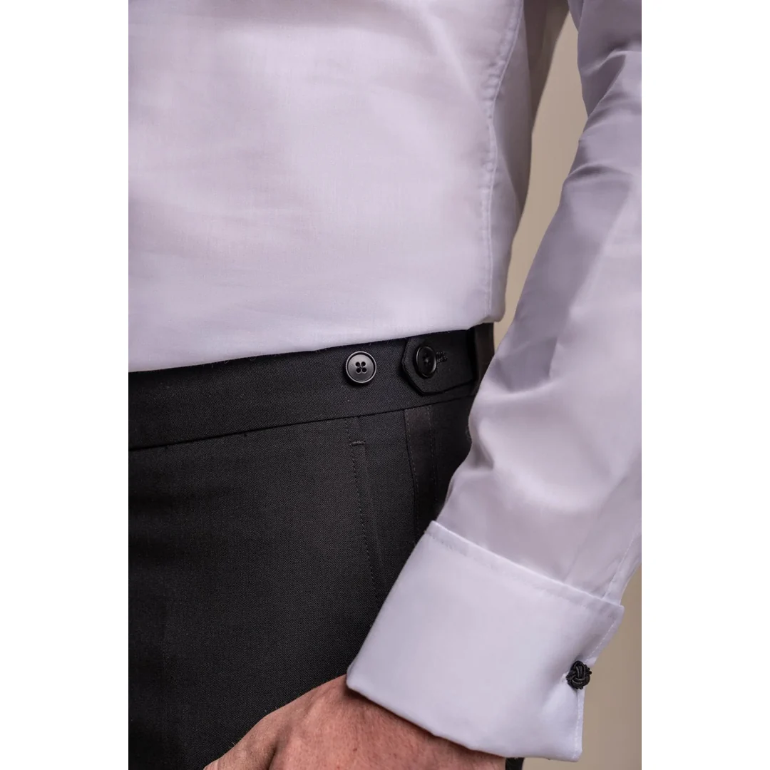 Aspen – Men’s Plain Black Classic Trousers - Image 4