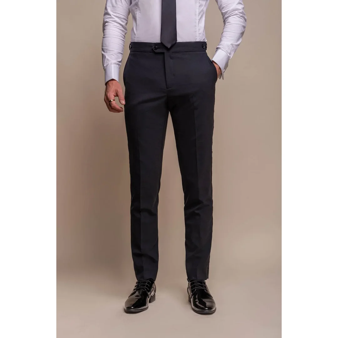 Aspen – Men’s Plain Navy Classic Trousers