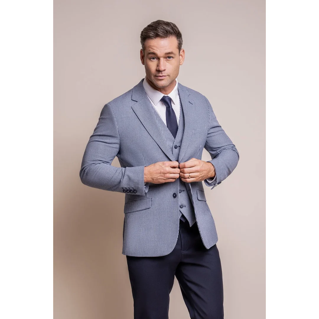 Baresi – Men’s Blue Check Summer Blazer