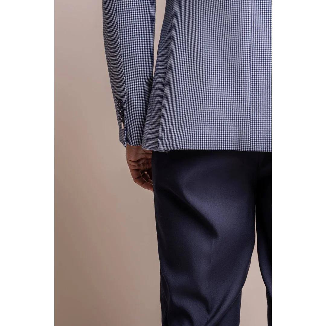 Baresi – Men’s Blue Check Summer Blazer - Image 3