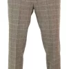 Mens Herringbone Tweed Check Peaky Blinders Trousers Wool Vintage Classic