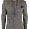 Mens Oak Brown Vintage Check Herringbone Tweed Blazer Jacket Or Waistcoat Retro