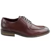 Mens Real Full Leather Black Welted Derby Shoes Smart Casual Burgundy Wine Classic Vintage