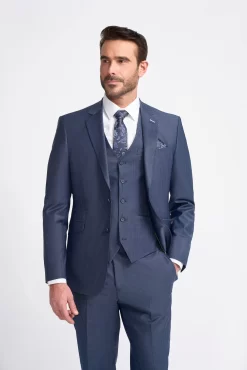 Bond – Men’s Navy Check 3 Piece Tailored Fit Suit