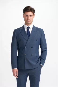 Bond – Men’s Navy Check Double Breasted Blazer