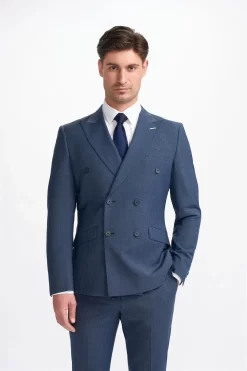 Bond – Men’s Navy Check 2 Piece Double Breasted Suit
