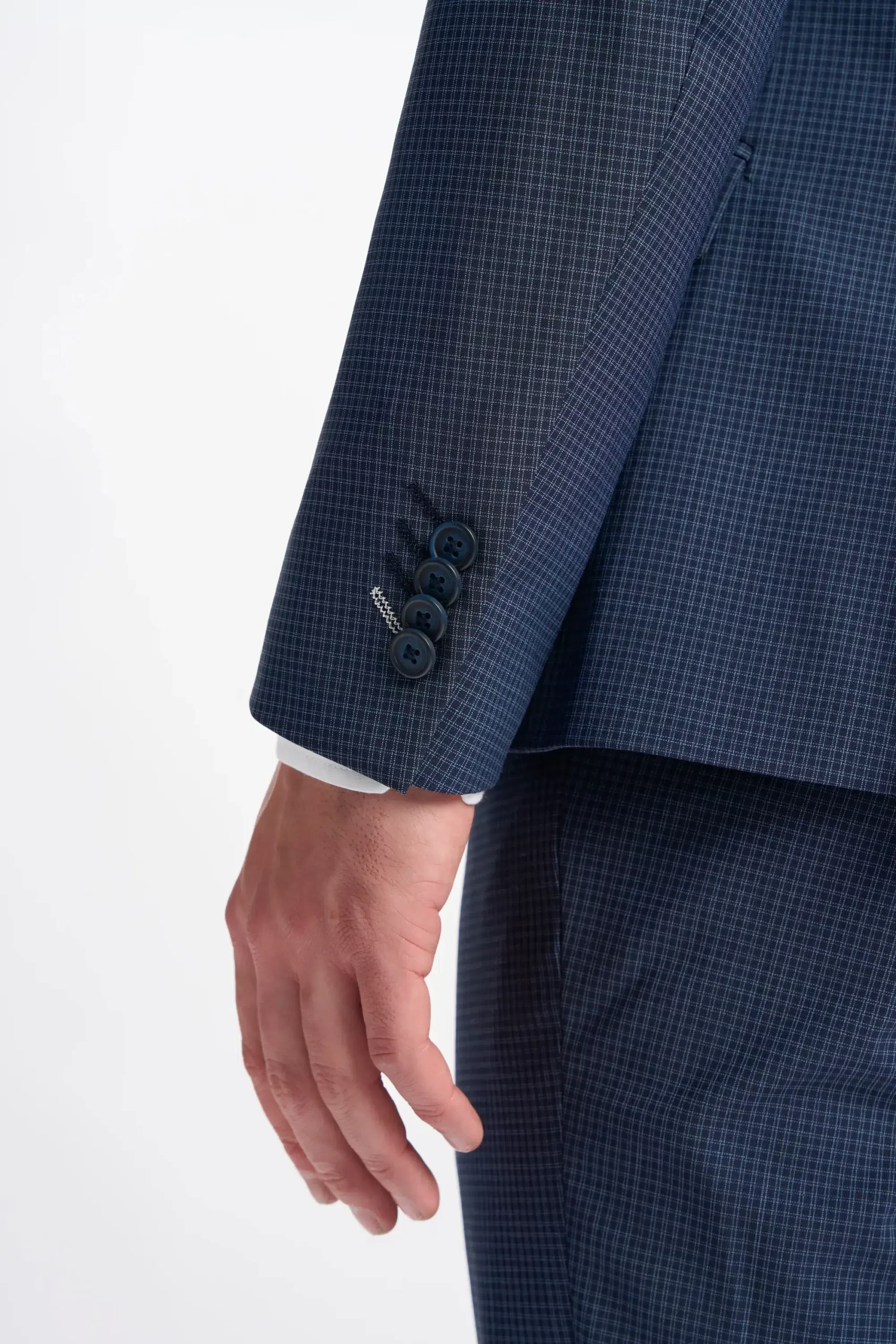 Bond – Men’s Navy Check 2 Piece Double Breasted Suit - Image 4