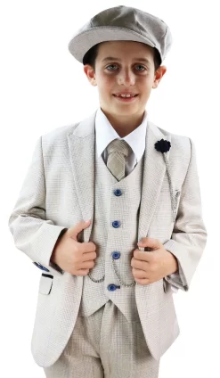 Boys Cream Tweed 3 Piece Suit Caridi – Wedding Suit