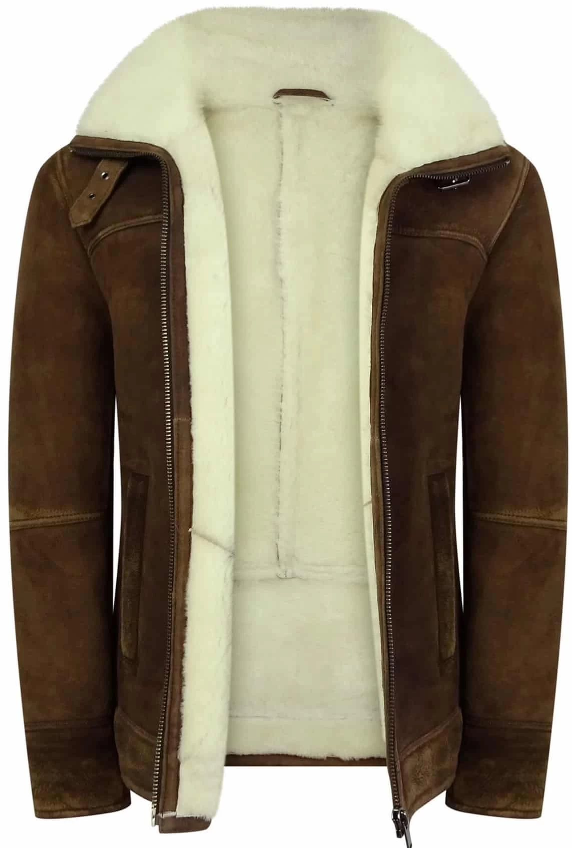 Infinity Men’s Tan-Brown Shearling Sheepskin Jacket
