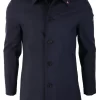 Mens Brando Navy Overcoat