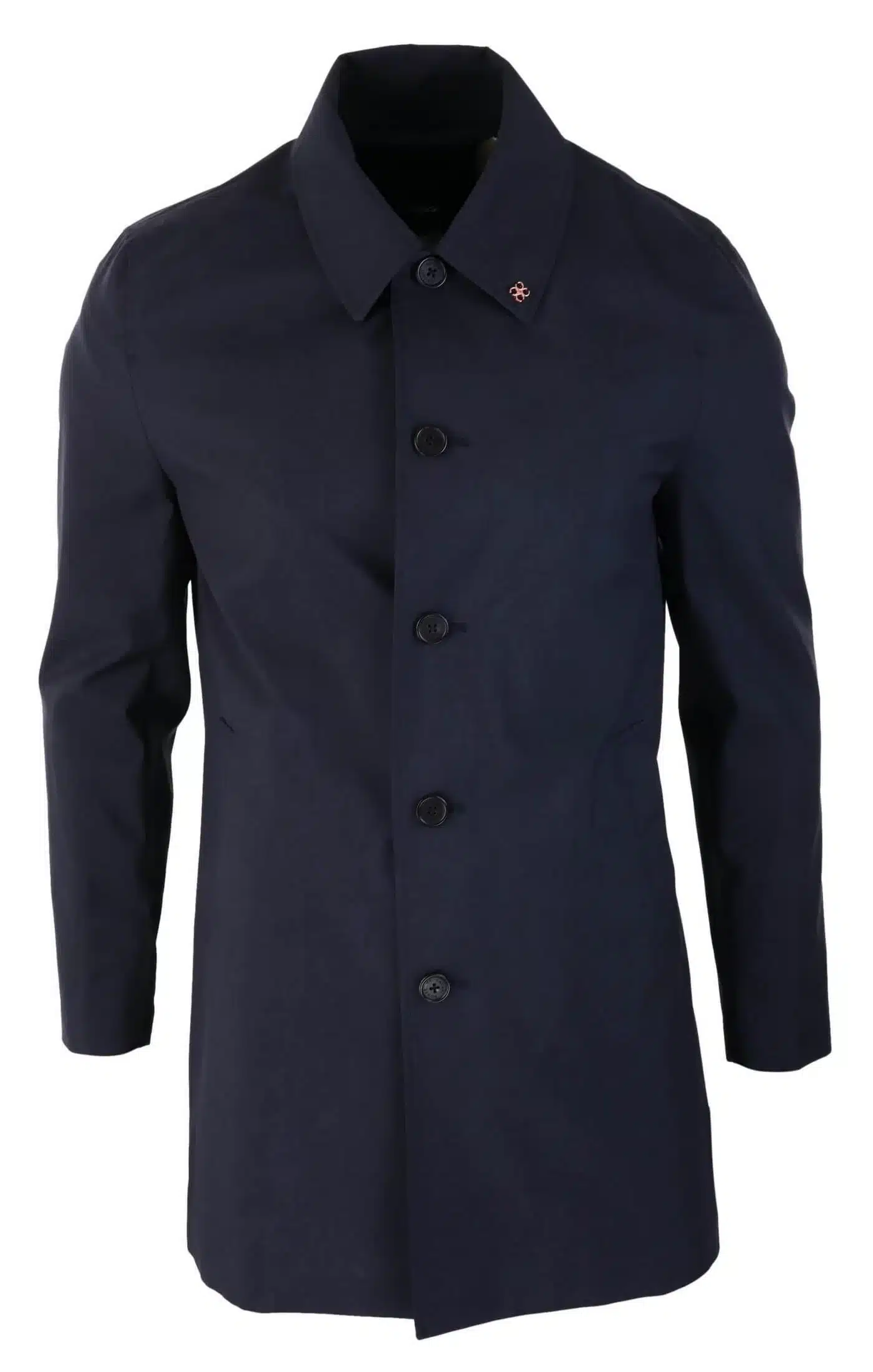 Mens Brando Navy Overcoat - Image 3