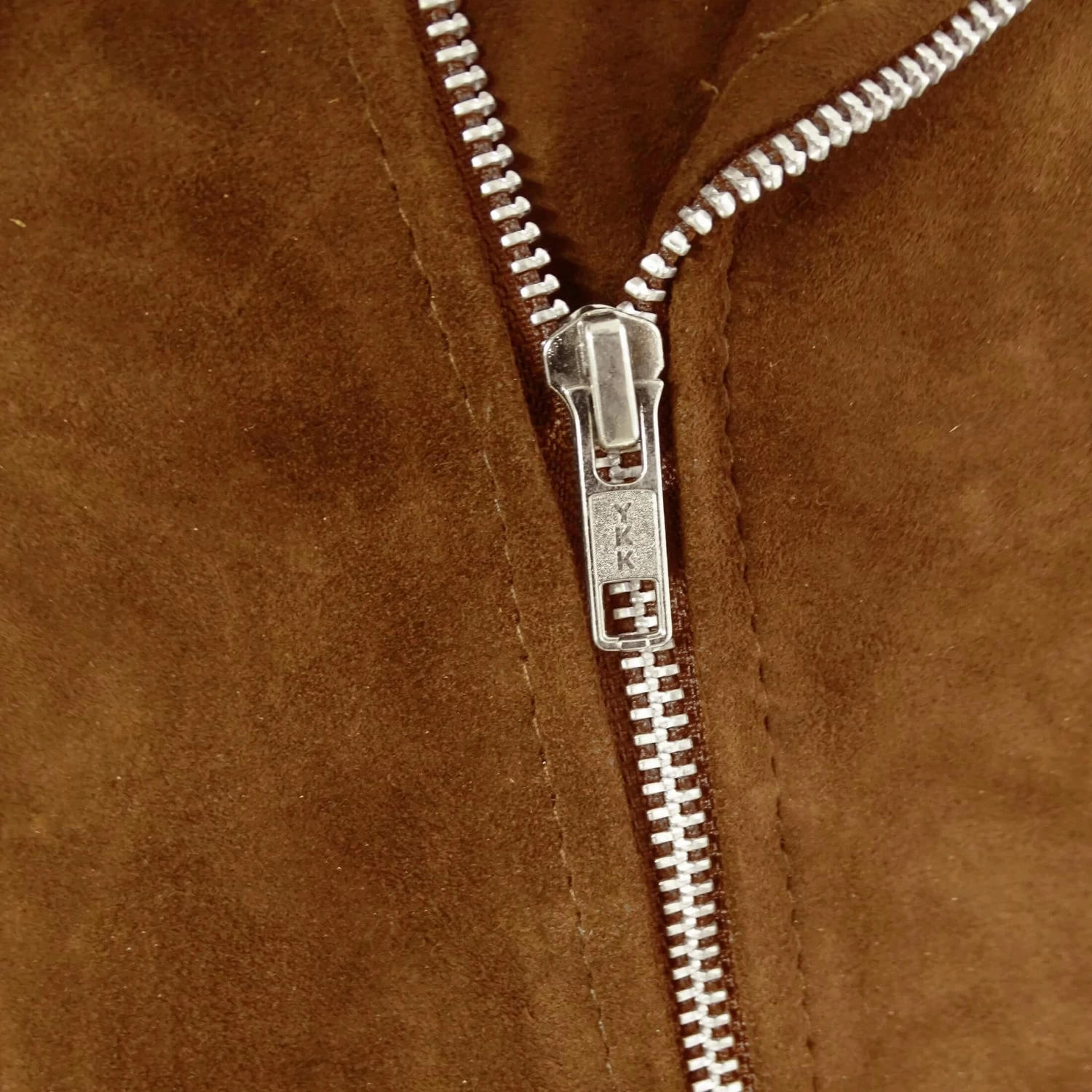 Infinity Real Leather Men’s Vintage Cross-Zip Brando Suede Jacket – Camel - Image 3