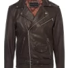 Infinity Real Leather Brando – Mens Cross-Zip Brando Jacket-Brown