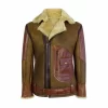 Infinity Men’s Brown Ginger Sheepskin Leather Flying Jacket