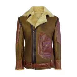 Infinity Men’s Brown Ginger Sheepskin Leather Flying Jacket