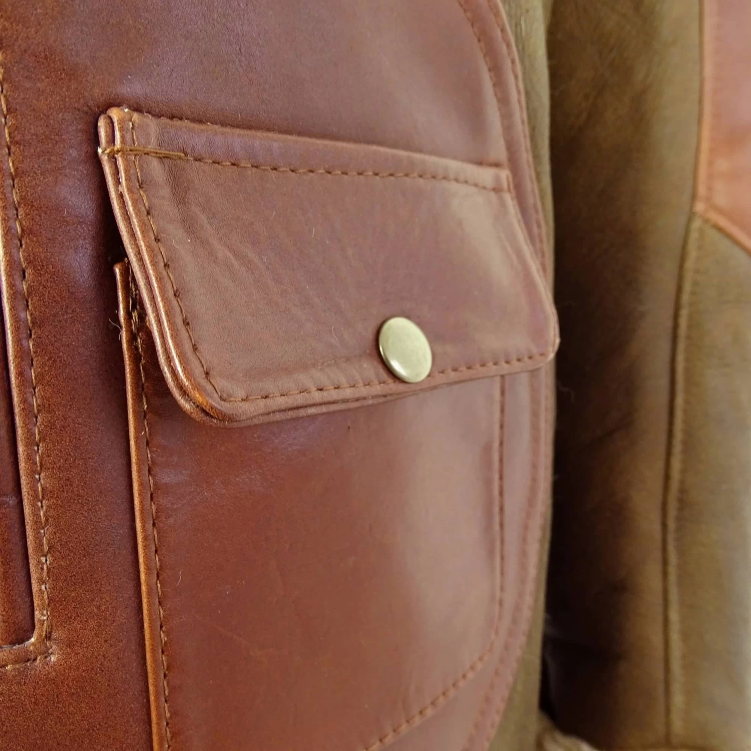 Infinity Men’s Brown Ginger Sheepskin Leather Flying Jacket - Image 5