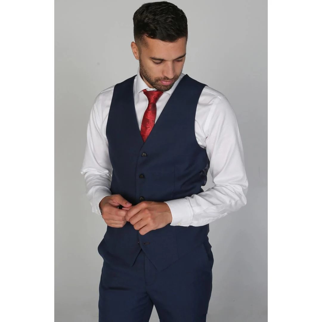 Calvin – Men’s Navy Waistcoat