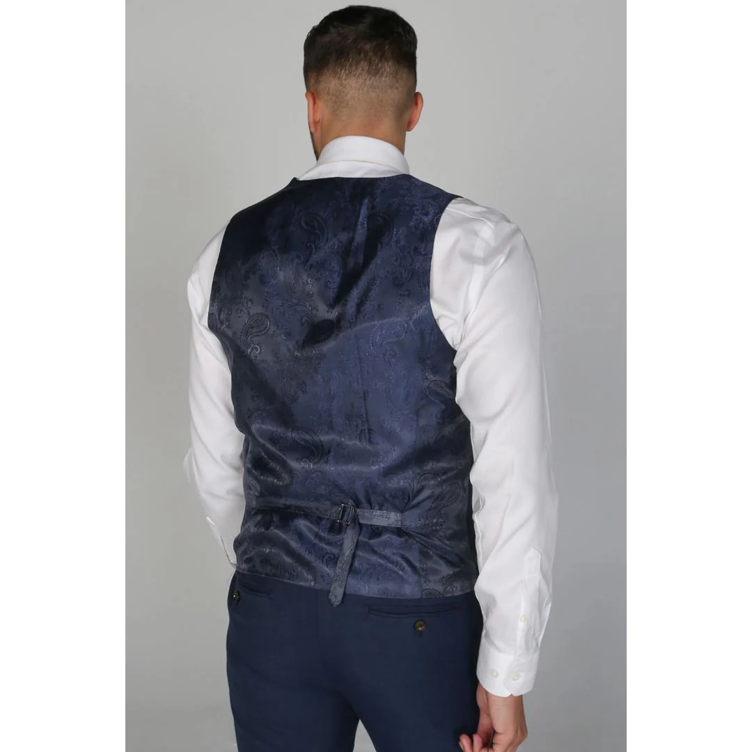 Calvin – Men’s Navy Waistcoat - Image 2