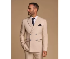 Caridi – Men’s Beige Double Breasted Blazer