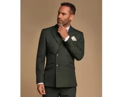 Caridi – Men’s Olive Green Double Breasted Blazer