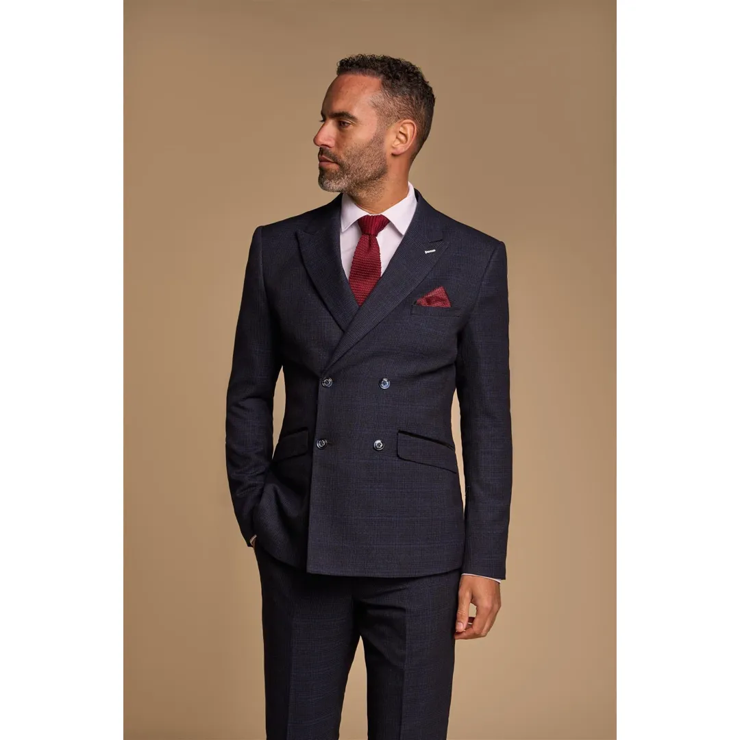 Caridi – Men’s 2 Piece Navy Blue Double Breasted Suit