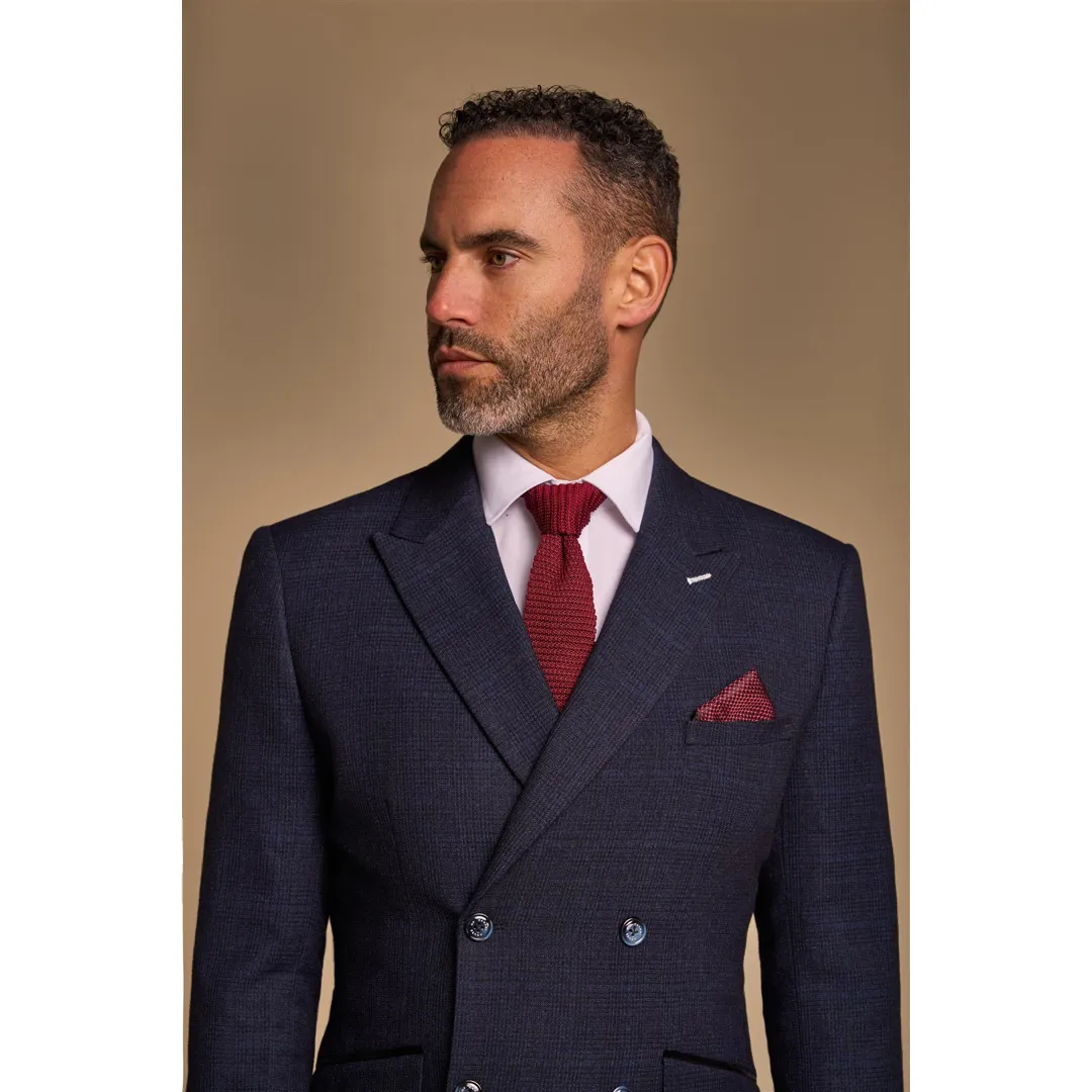 Caridi – Men’s 2 Piece Navy Blue Double Breasted Suit - Image 2