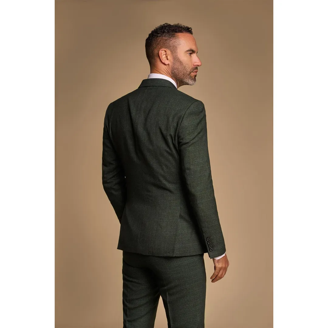 Caridi – Men’s 2 Piece Olive Green Double Breasted Suit - Image 3