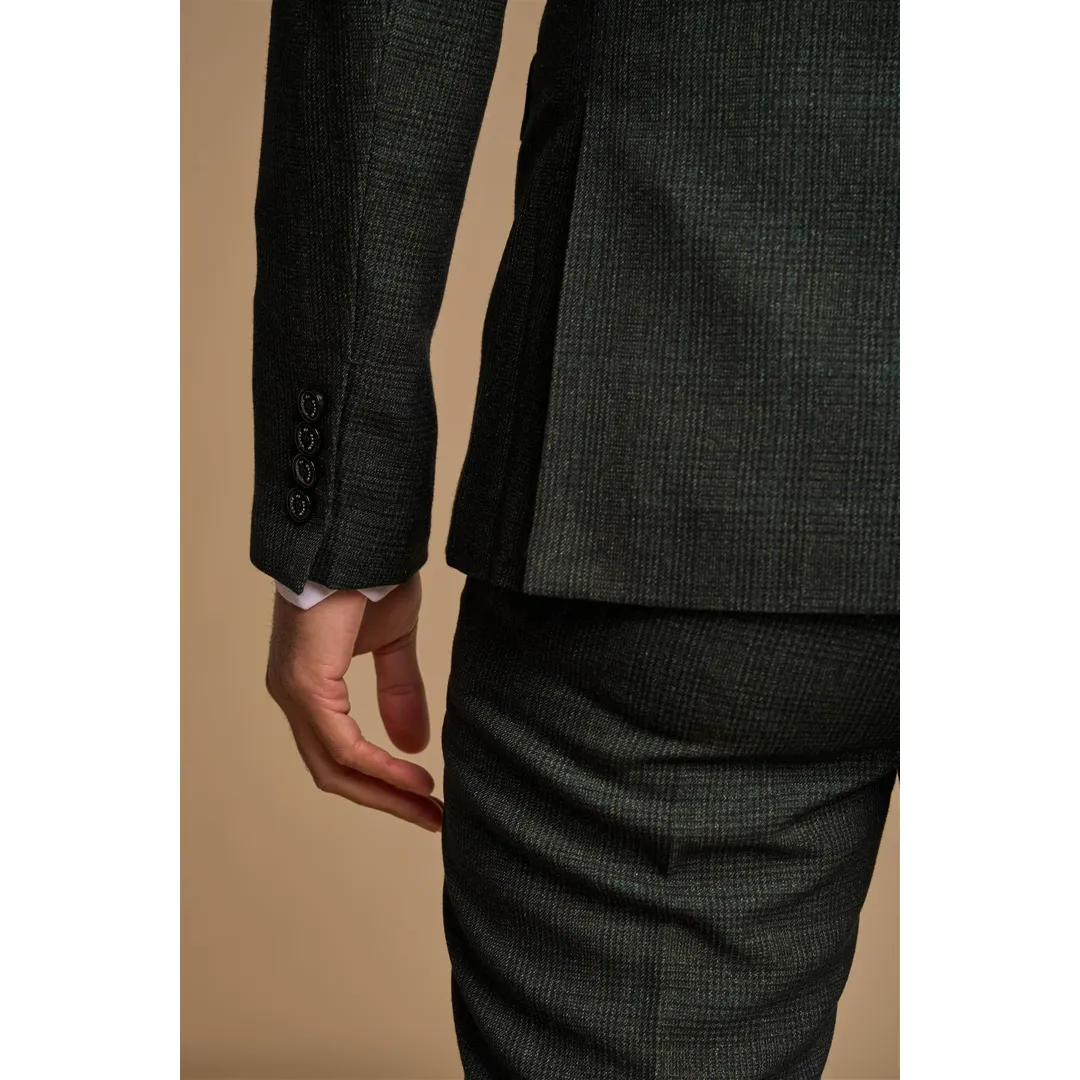 Caridi – Men’s 2 Piece Olive Green Double Breasted Suit - Image 4