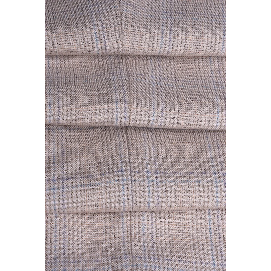 Caridi – Men’s Tweed Beige Wedding Blazer - Image 5